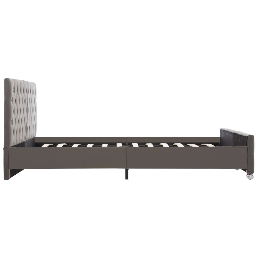 Emaga Rama łóżka, szara, tapicerowana aksamitem, 180x200 cm